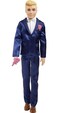 Barbie Ken Fashion Doll, Blonde Groom Bridal Set with Satiny Blue Suit &amp; 5 Accessories Including Bouquet &amp; Wedding Cake