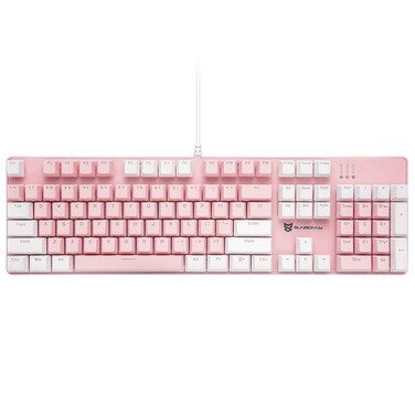 Mechanical Keyboard Gaming Keyboard   Blue Switch, Pink &amp; White Color, White Backlit Keyboard   104 Keys US Layout   Wired Gaming Keyboard   Hot Swappable Mechanical Keyboard   PC Keyboard