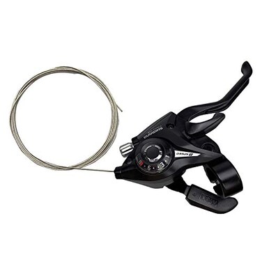 ZUKKA Bicycle Shifter 8 Speed Bicycle Brake Levers Shifter Lever 8 Speed with Gear Indicator and V Brake Cable Left and Right Shifter Mountain Bike Kids Bike Tricycle Shifter with Grips(Pair)