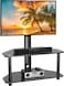 PERLESMITH Swivel Floor TV Stand/Base for 32-65 Inch TVs-Universal Corner TV Stand Mount with Storage for Media-Height Adjustable Entertainment Stand with Cable Management, VESA 600x400mm, PSFS03