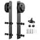 Sliding Barn Door Hardware Rollers, Silencer Design, Fit 1 3/8-1 3/4" Thickness Door Panel, Black-2 Pack