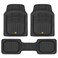 Cat&reg; CAMT-9013 (3-Piece) Heavy Duty Deep Dish Rubber Floor Mats, Trim to Fit for Car Truck SUV &amp; Van, All Weather Total Protection Durable Liners Black, 29.5" L x 21" W x 1" Th