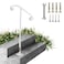 Single Post Handrail White Wrought Iron Post Mount Step Grab Supports Fits 1 or 2 Steps Grab Rail Single Post Railing
