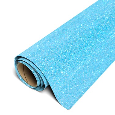 Siser Glitter HTV 11.8"x5ft Roll - Iron on Heat Transfer Vinyl (Neon Blue)