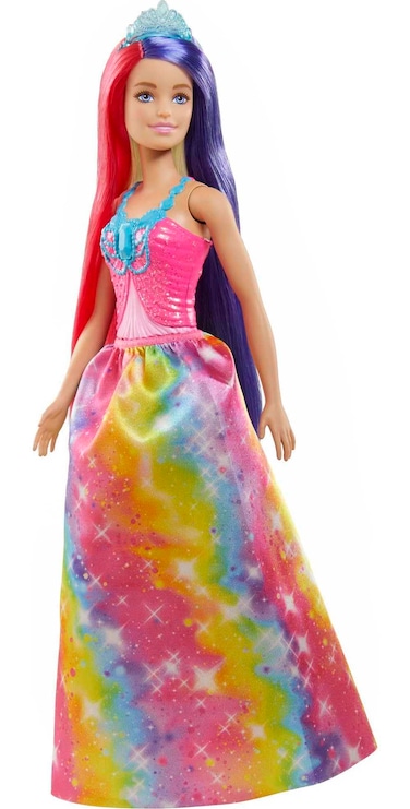 Barbie Dreamtopia Royal Doll with Extra-Long Two-Tone Fantasy Hair, Hairbrush, Headband &amp; Styling Accessories