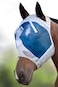 Harrison Howard CareMaster Horse Fly Mask Full Face No Ears Silver/Blue Retro Large Full Size