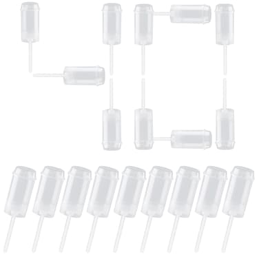 BOROLA 40 pcs Round Shape Clear Push-Up Cake Pop Shooter (Push Up Pops) Plastic Containers with Lids, Base &amp; Sticks