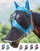 Harrison Howard CareMaster Pro Luminous Horse Fly Mask Large Eye Space Long Nose with Ears UV Protection for Horse Sky Blue XL Extra Full