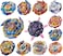 GiGimelon Gyros 12 Pieces Pack, Battling Top Battle Burst High Performance Set, Birthday Party School Gift Idea Toys for Boys Kids Children