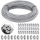 VIGRUE Cable Railing Kits, 1/8 inch Wire Cable Rope T316 Stainless Steel Marin Grade 33 Feet, 30PCS Aluminum Crimp Sleeves and 12PCS Stainless Steel Thimble for Railing, Decking, Picture Hanging