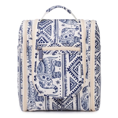 Narwey Small Hanging Toiletry Bag Women Travel Makeup Bag Organizer Toiletries Bag for Travel Size Essentials Accessories Cosmetics (Medium, Elephant)