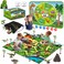 unanscre 2 in 1 Dinosaur Toys for Kids, Activity Play Mat and Kids Dart Board, Realistic Dinosaur Figures Set to Create a Dino World, 40Pcs Educational Toys Gifts for Boys/Girls Age 3+