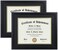 ELSKER&amp;HOME 8.5x11 Certificate Frame - Classic Black Color Frame - Displays Diploma 8.5x11 Inch with Mat - 11x14 Inch Without Mat - For Document/Photo(2 Pack, Matte Black with Gold Rim)
