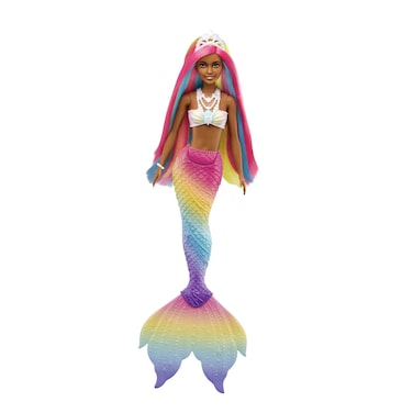 Barbie Dreamtopia Doll, Rainbow Magic Mermaid with Rainbow Hair &amp; Light Brown Eyes, Water-Activated Color-Change Feature on Hair &amp; Tail