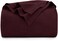 Utopia Bedding Burgundy 100% Cotton Blanket [Queen Size - 90x90 Inch] 350GSM Lightweight, Soft and Breathable Thermal Blanket for All Seasons