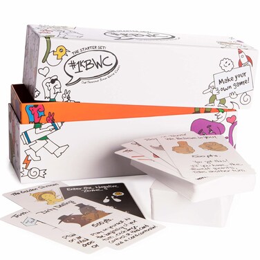 Brybelly 1000 Blank White Cards Game Starter Set - 1KBWC Create Your Own Party Game of Oddity &amp; Imagination for Adults &amp; Family - 300+ Card Pack, Deck Box - Group Board Game