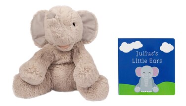 Pearhead Plush Elephant and Board Book Gift Set