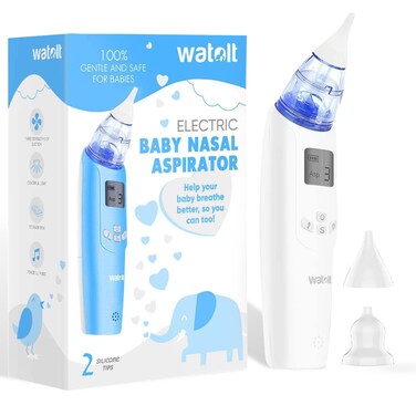 Baby Nasal Aspirator - Electric Nose Suction for Baby - Automatic Booger Sucker for Infants - Battery Powered Snot Mucus Remover for Kids Toddlers