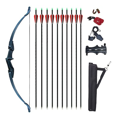 Recurve Bow and Arrows Set for Adults 30lb 40lb Archery Bow Kit 53" Takedown Bow Suit Left and Right Hand Shooters Shooting Practice