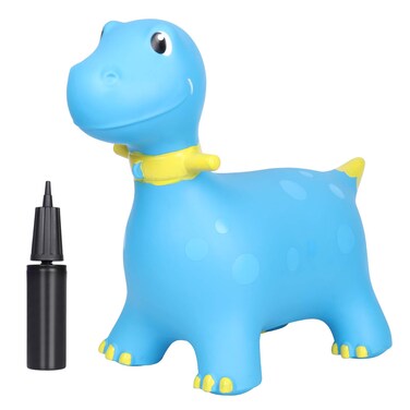 Bouncy Horse Animals for Toddlers 1-3 Dinosaur Hopping Toys for Kids Inflatable Toddler Bounce Toys Ride On Animal Hopper Toys with Pump (Blue)