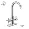 Phiestina Brushed Nickel Bathroom Faucet, 4 Inch Single Hole or 3 Hole Centerset Vanity Faucet with Swivel Spout, Pop Up Drain, Deck Plate and Water Supply Lines, SGF03-10-BN