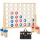 26X22In Giant Wooden 4 in a Row Game, Outdoor Yard Game for Famlies Adults, 42 Pcs Chips &amp; Durable Carrying Bag, Halloween Christmas Party Gifts for Lovers