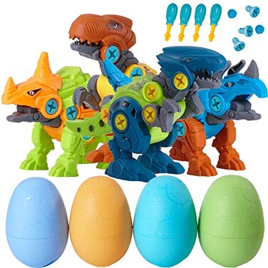 LiKee Dinosaur Egg Toys Eggs (4 Dinosaurs&amp; 4 Eggs)