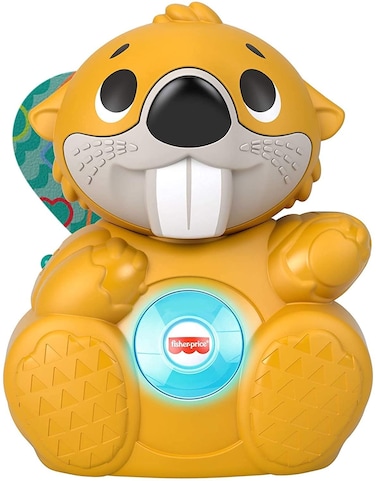 Fisher-Price Baby Learning Toy Linkimals Boppin&rsquo; Beaver with Music &amp; Lights for Infants Ages 9+ Months, Compatible Only with Linkimals Items