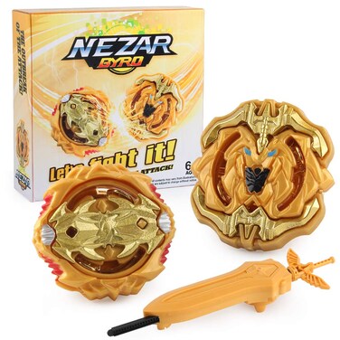 Bey Battle Burst Gyros Attack Evolution Battling Tops Stickers &amp; Launchers Stater Gold Set 2 in 1