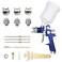 HVLP Spray Gun with Replaceable 1.4mm 1.7mm 2.0mm Nozzles Needle Cap Automotive Air Paint Sprayer Gun Kit with 600cc Capacity Cup for Car Primer,Furniture Surface Spraying,Wall Painting,Base Coatings