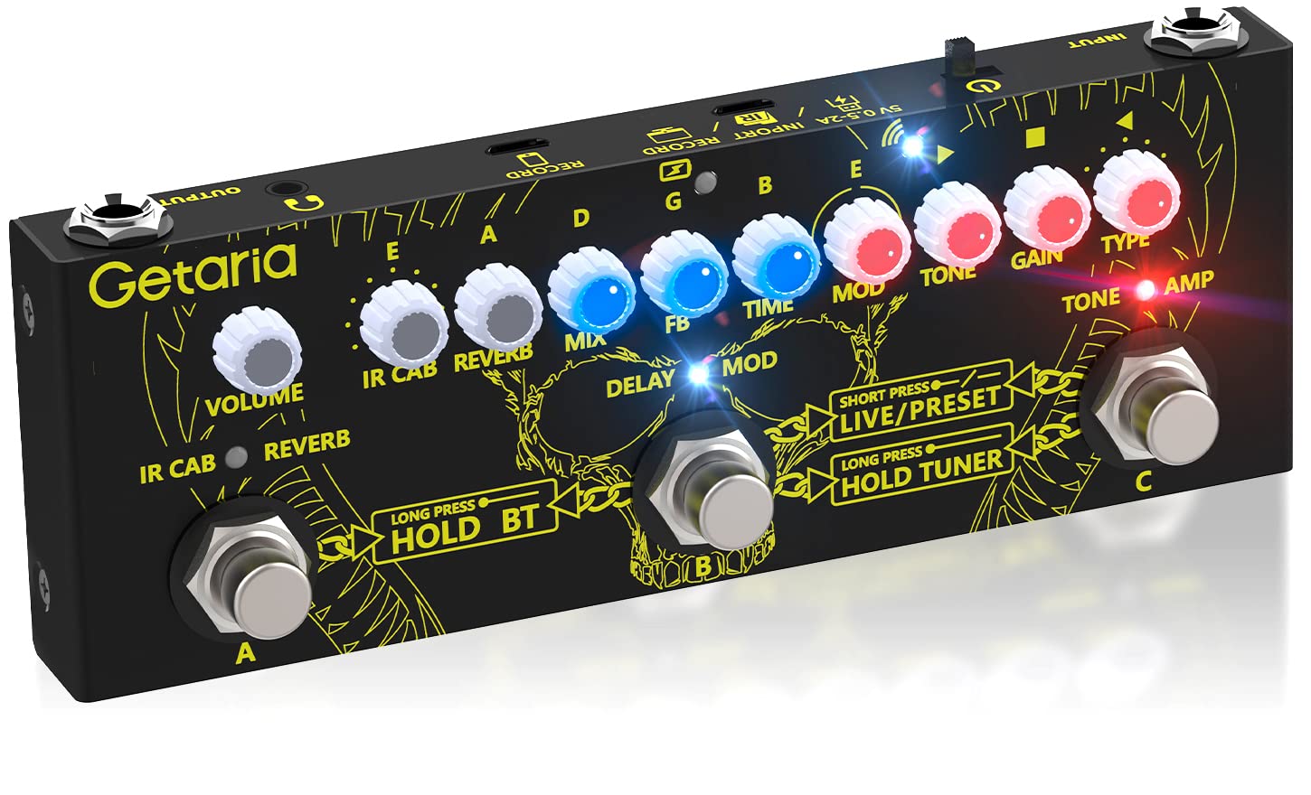 Getaria Getaria Ir Cab Electric Multi Effects Processor Delay Reverb Guitar Overdrive Pedal For