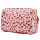 Narwey Cute Cheetah Makeup Bag Travel Cosmetic Bag Organizer Toiletry Bag Make Up Bags with Compartments for Women Girls (Large, Leopard)