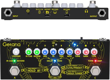 Multi Effects Pedal Guitar Pedals Effects Combined Delay Reverb Chorus Effect Pedal with IR Loading Multi Effects Guitar Pedal for Electric Bass Guitar