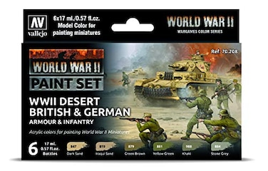 Vallejo VAL70208 Colours for Models and minatures, 17 ml (Pack of 6)