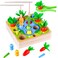 Montessori Toys for Toddlers Carrot Harvest Shaped &amp; Size Matching Game Fine Motor Skill Wooden Toys for 3 4 5 Year Old Boys and Girls Baby Preschool Learning Best Gift (MT0001)