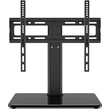 TVON Universal Swivel TV Stand Base for 27-65 inch LCD LED TVs, Height Adjustable TV Mount Stand with Tempered Glass Base, Tabletop TV Stand Holds up to 88lbs, MAX VESA 400x400mm