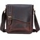 Masa Kawa Leather Messenger Bag Small Crossbody Shoulder Bag for Men Women Flap Over Man Purse Fits 10 Inch Tablet