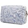 Narwey Cute Makeup Bag Travel Cosmetic Bag Organizer Toiletry Bag Make Up Bags with Compartments for Women Girls (Large, Blue Leaf)