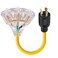30 Amp to 110 Adapter Generator Power Cord, 3 Prong 30 Amp to 15 Amp Generator Adapter, Nema L5-30P Male to 3X 5-20R Female with Lighted End, 1.5 FT