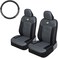 CAT&reg; MeshFlex Truck Seat Covers - Front Set with Steering Wheel Cover Fits 15.5-16 Inch Wheels - Automotive Seat Covers for Cars, Trucks and SUVs, Gray