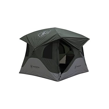 Gazelle T3X GT301GR 3 Person Pop Up Lightweight Portable 3 Season Camping Hub Tent with Easy Setup, Storage Pockets, and Gear Loft, Alpine Green