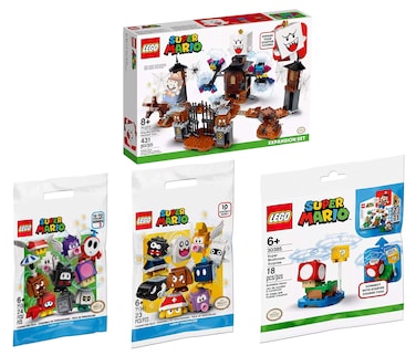 Super Mario King Boo, Super Mushroom Surprise &amp; 2 Super Mario Character Pack Exclusive Building Kit Bundle