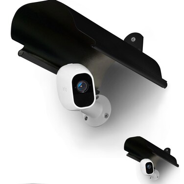 Uogw 2 Pack Sun Rain Shade Camera Cover Shield,Protective Roof for Outdoor Security Cameras for Blink,Eufy,Arlo,WyzeCam,Nest,Ring,SimpliSafe,Kasa,Aluminum Alloy Material-Black