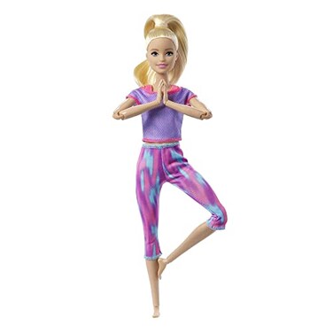 Barbie Made to Move Doll with 22 Flexible Joints &amp; Long Blonde Ponytail Wearing Athleisure-wear for Kids 3 to 7 Years Old