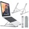 BONTEC Laptop Stand, Adjustable Laptop Stand Riser Suitable for 10-17.3" Laptops, Portable Ergonomic Notebook Desk Holder with Ventilated Tray. Silver