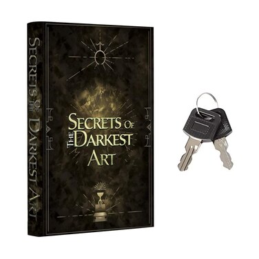 Fake Book Box - Small Safe Box with Key Lock - Hidden Safe in Plain Sight - Diversion Safes - Secret Safes (Darkest Art) (Large)