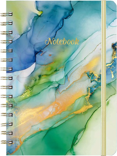 Spiral Journal/Notebook - Lined Journal with Back Pocket and Hardcover, 8.4" x 6.3", College Ruled Notebook/Journal, Premium Thick Paper, Strong Twin-Wire Binding, Perfect for School, Office &amp; Home