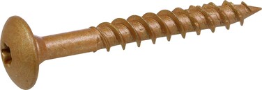 47872 Lag Screws, 1/4" x 1-1/2", Star Drive Construction Lag Screws, Rust Resistant, Ceramic Coated Bronze, 5lb Tub, 375 pcs