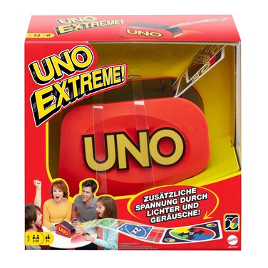 UNO Extreme Card Game Featuring Random-Action Launcher with Lights &amp; Sounds &amp; 112 Cards, Kid, Teen &amp; Adult Game Night Gift Ages 7 Years &amp; Older, GXY75