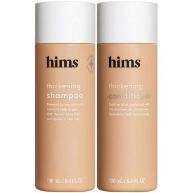 Hims Thickening Shampoo and Conditioner Set. 6.4 Fl Oz. Supports Hair Growth &amp; DHT Targeting. Adds Volume + Moisture. Formulated Saw Palmetto + Niacinamide. Vegan, Paraben, Sulfate, Cruelty Free